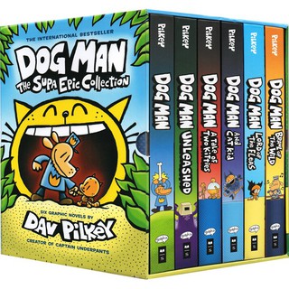 หนังสือการ์ตูนภาษาอังกฤษ Dog Man the Supa Epic Collection (6-Volume Set) ปกแข็ง