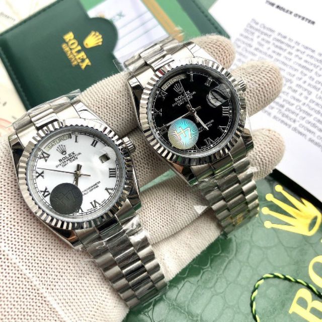 rolex-rolex-นาฬิกาแฟชั่นผู้หญิงคลาสสิคแผ่นดำขนาด-28-มม