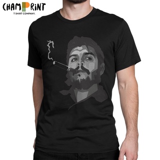มาใหม่ เสื้อยืด ผ้าฝ้าย 100% พิมพ์ลาย Che Guevara With Cigar สีดํา สําหรับผู้ชายS-5XL