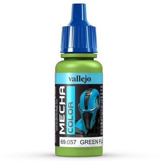 Vallejo MECHA COLOR 69.057 Green Fluorescent สีสูตรน้ำ ไม่มีกลิ่น ใช้งานง่าย ใช้พู่กัน หรือ AirBruhs