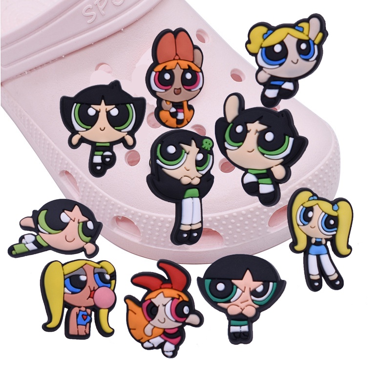 jibitz-croc-powerpuff-girls-jibits-charm-bubbles-shoe-charms-pin-blossom-anime-jibbits-crocks-สําหรับผู้หญิง-ตกแต่งรองเท้า