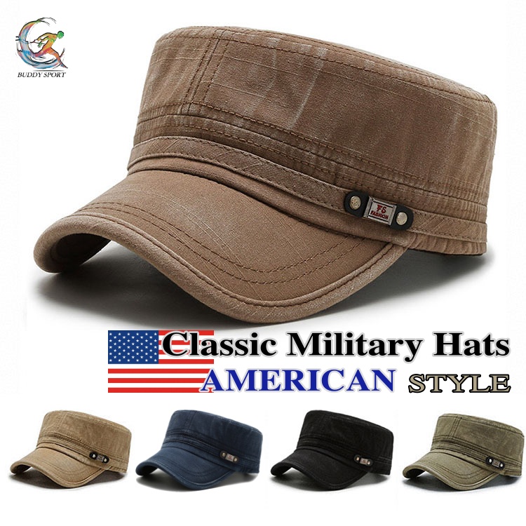 05m4-หมวกแก๊ปทหาร-classic-vintage-flat-american-style-สวมใส่เท่ห์ไม่เหมือนใคร