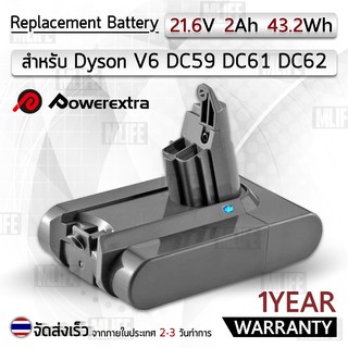 รับประกัน 1 ปี - แบตเตอรี่ Dyson V6 เครื่องดูดฝุ่น 21.6V 2Ah Battery Dyson V6 Handheld Clean DC58 DC59 DC61 DC62