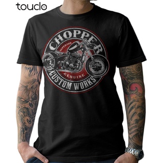 เสื้อยืดผู้ชาย เสื้อยืด ผ้าฝ้าย พิมพ์ลาย Biker Chopper Oldschool Motorrad In Of Pop สําหรับผู้ชาย S-5XL