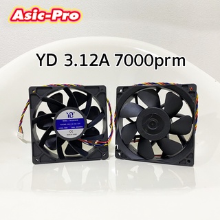 YD 12038HB 12V 3.12 A 7000 RPM FAN พัดลมเครื่องขุด Asic เสียงเบา