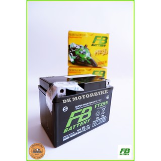 ภาพขนาดย่อของภาพหน้าปกสินค้าFB BATTERY FTZ5S แบตเตอรี่ รถมอเตอร์ไซด์ / 12 โวลท์ / 3.5 Ah. (แบตเตอรี่แบบแห้ง-แบตใหม่-มีไฟ-พร้อมใช้-ใส่ใช้งานได้ทันที) จากร้าน dkmotorbikebkk บน Shopee