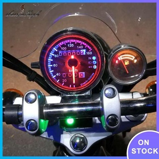 ♚joy♚Professional Universal 12V Motorcycle Speedometer Odometer with Neutral Gear Turn Signal Headlight Indicator
