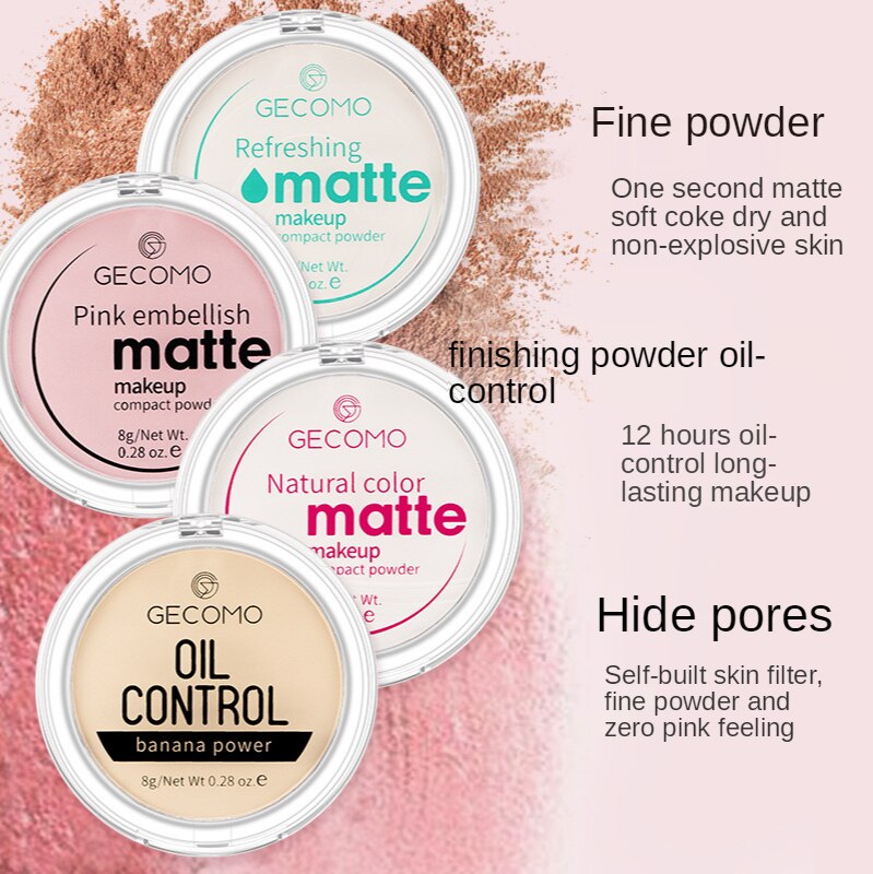 แป้งอัดแข็งกล้วยแต่งหน้าแป้งอัดแข็ง-oil-control-matte-transparent-dry-powder-powder-แป้งอัดแข็ง