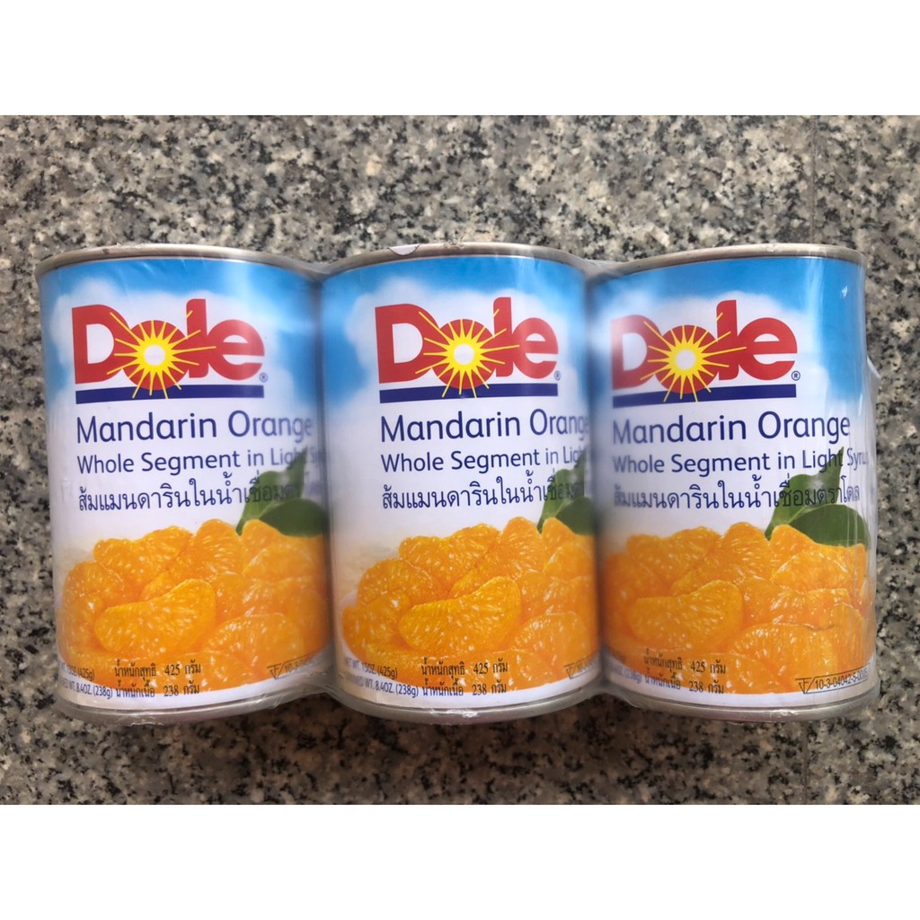 กลีบส้มแมนดารินในน้ำเชื่อม-ตรา-dole-จำนวน-3กระป๋อง