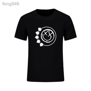 ✁ขายร้อน T เสื้อ Blink 182 พิมพ์เครื่องแต่งกายชายเสื้อยืดชายสั้นชายรอบคอสไตล์เกาหลี 100% Pure Cotton เสื้อแขนสั้นหลวม Ba