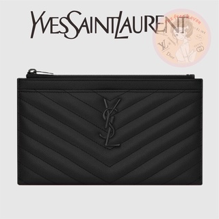 ราคาต่ำสุดของ Shopee 🔥 ของแท้ 100% 🎁YSL/Yves Saint Laurent ใหม่เอี่ยม MONOGRAM คลัตช์หนังเนื้อควิลท์