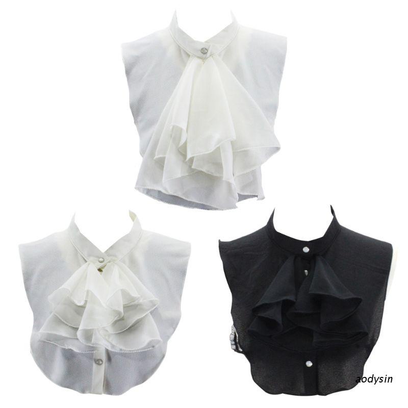 Aod ผู้หญิงยุโรปวินเทจสไตล์พระราชวังครึ่งเสื้อเชิ้ตชีฟองปลอมปกกับเกิน