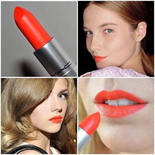 Beauty-Siam แท้ทั้งร้าน !! แบ่งขายลิปสติก MAC LIPSTICK สี MORANGE  แบ่งขายใส่กระปุก แถมแปรงทาลิปฟรี แท้100%