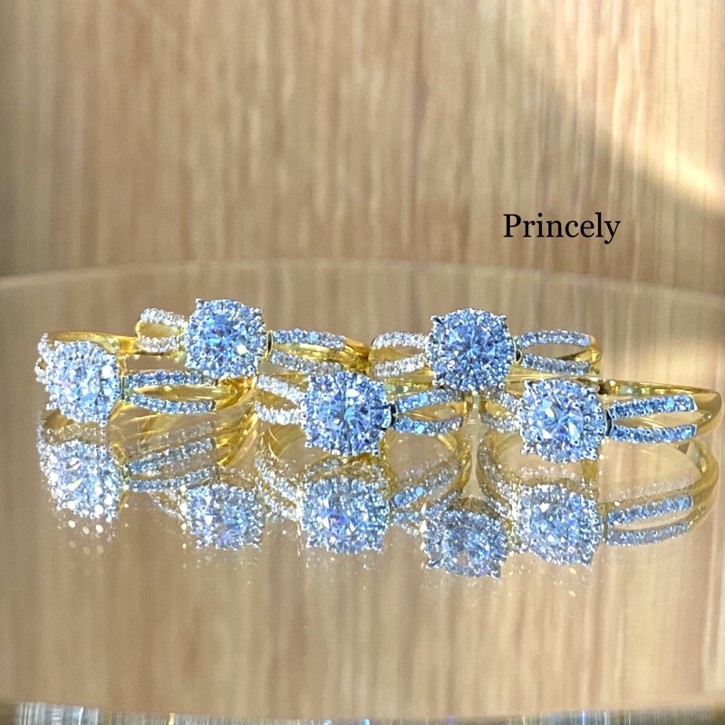 ภาพหน้าปกสินค้าPrincely Diamond ring แหวนเพชรทองแท้9เครุ่นRG5119แหวนเพชรประดับด้วยเพชรสวิส