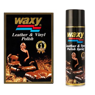 Waxy Leather &amp; Tyre Polish Spray แว็กซี่ สเปรย์เคลือบเงา 450 มล. / Leather&amp;Vinyl Polish น้ำยาบำรุงรักษาเคลือบเงา 265 มล.