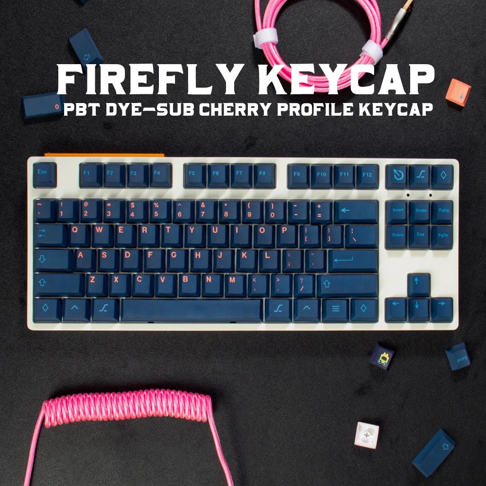 129 คีย์ GMK Firefly Keycaps PBT Dye Sub คีย์บอร์ด Keycap Cherry ...
