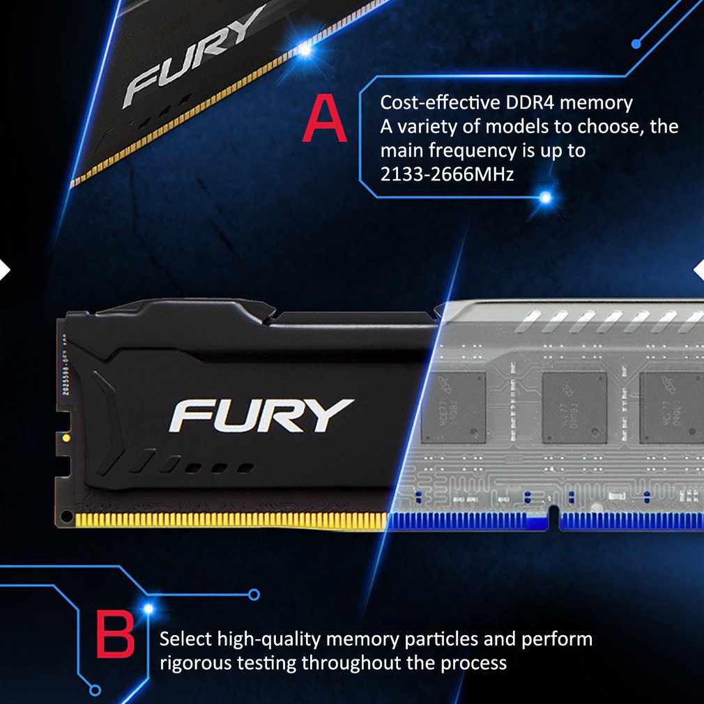 ภาพหน้าปกสินค้าแรมหน่วยความจำเดสก์ท็อป สีดำ DDR4 DIMM 4GB 8GB DDR4 2133MHz 2400MHz 2666MHz 3200MHz DIMM จากร้าน china1part.th บน Shopee