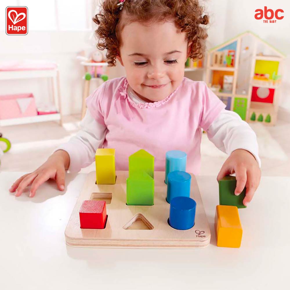 hape-ของเล่นไม้-บล็อคสีและรูปร่าง-color-and-shape-sorter-ของเล่นเสริมพัฒนาการ-1-ขวบ-ขึ้นไป