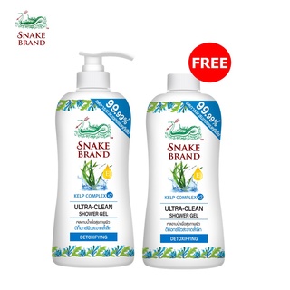 Snake Brand เจลอาบน้ำตรางู ซื้อ 1 แถม 1 อัลตร้า-คลีน ดีท็อกซิฟายอิ้ง 450 มล. (ครีมอาบน้ำ, Ultra-Clean Detoxifying Shower
