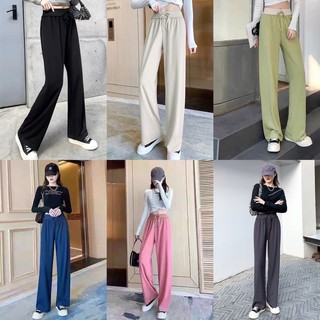 กางเกงสไตล์เกาหลี กางเกงแฟชั่นผู้หญิง กางเกงขายาวผู้หญิง แฟชันทันสมัยที่สุด เอวสูง ผ้ายืด ใส่สบาย เสื้อผ้าแฟชั่นผู้หญิง