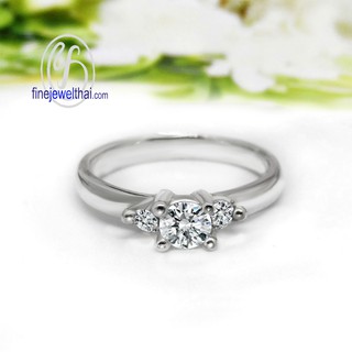 Finejewelthai-แหวนเพชร-แหวนเงิน-เงินแท้-Silver-Diamond Cz Ring - R1208cz