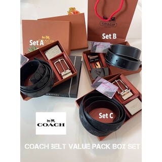 Coach belt Value pack Box set เอาใจคุณผู้ชายกับชุดเข็มขัดสุดคุ้ม ที่ซื้อ1มีหัวเข็มขัดถึง2แบบ