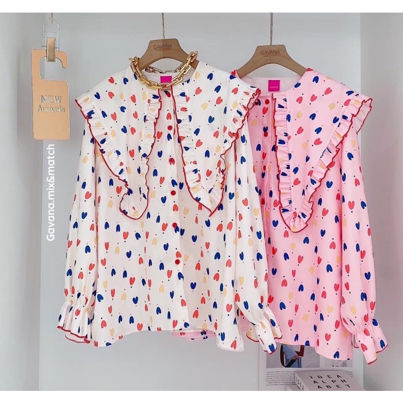ลดเพิ่ม-70-เก็บโค้ดหน้าร้าน-เสื้อเชิ้ตทรงoversize-ลายหัวใจ-ดีไซส์คอปกใหญ่