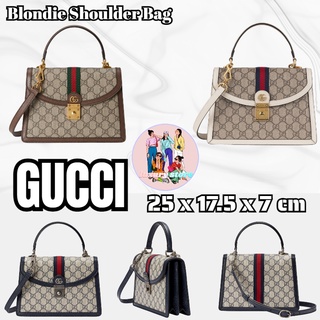 GUCCI/GUCCI กระเป๋าถือ/กระเป๋าสะพายข้าง/Double G/Lock/Classic Style/ใหม่! แท้100%