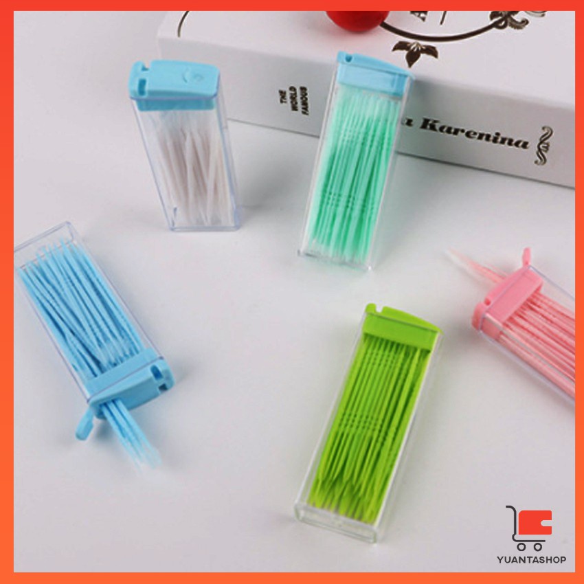 ภาพสินค้าไม้จิ้มฟันกล่องพลาสติก สีสันไม่เป็นอันตราย 2 ด้าน แบบซอง toothpicks จากร้าน yuantashop บน Shopee ภาพที่ 7