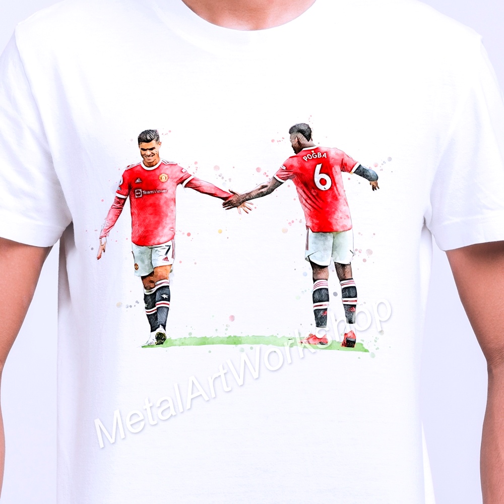 เสื้อยืดสวยๆเสื้อยืดสกรีนลาย-cr7-คริสเตียโน่-โรนัลโด้-แมนเชสเตอร์ยูไนเต็ด-cristiano-ronaldo-manchester-united-ภาพวาดนักฟ