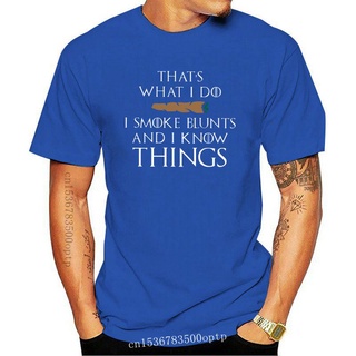 [100% Cotton] เสื้อยืดลําลอง ลาย Thats What I Do I Smoke Blunts And I Know Things เข้ากับทุกการแต่งกาย สําหรับผู้ชาย 97