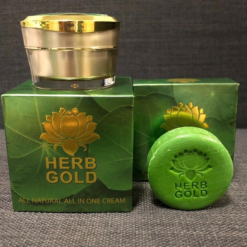 herb-gold-เฮิร์บโกลด์ใหญ่-ครีมสมุนไพร-สบู่สมุนไพร-และ-ครีมบำรุง-ครีม-30-กรัม-สบู่-50-กรัม