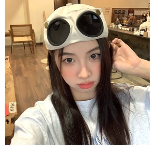 หมวกเบสบอลลําลอง ป้องกันแดด พร้อมแว่นตา เครื่องประดับแฟชั่น