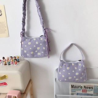 baglover🌻[พร้อมส่ง] กระเป๋าเดซี่ม่วง Purple Daisy bag มี2แบบ