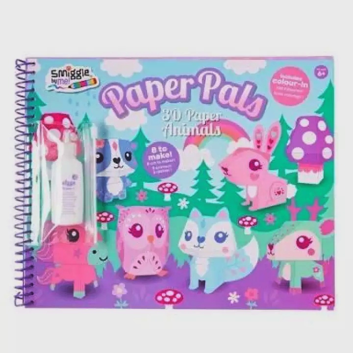 ของแท้-smiggle-paper-craft-activity-book-smiggle-paper-pals-3d-paper-set