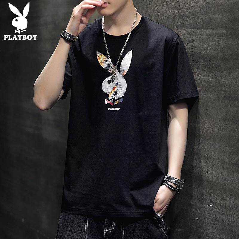 s-5xl-playboy-เสื้อยืดลําลอง-แขนสั้น-คอกลม-ระบายอากาศ-เหมาะกับการเล่นกีฬา-แฟชั่นฤดูร้อน-สําหรับผู้ชาย