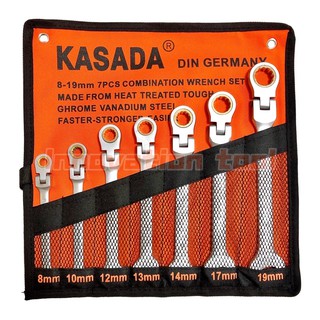 ภาพหน้าปกสินค้าชุดประแจ ข้างแหวน ปากตาย พับได้ แหวนก๊อกแก๊ก 7ชิ้น KASADA ซึ่งคุณอาจชอบสินค้านี้