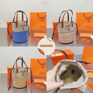 MG งาน 1:1 HM ladies bag summer straw woven bucket