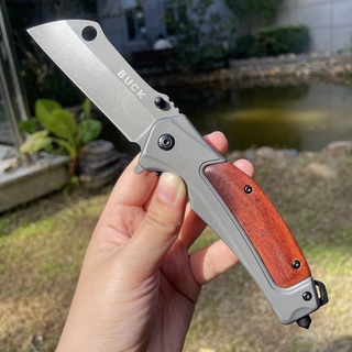 มีดพับ มีดพก มีดเดินป่า มีดพกยุทธวิธี มีดสวย มีดคมBuckมีคลิปเหน็บ folding knife 23CMมีดสวยงาม มีดแคมป์ปิ้ง มีดป้องกันตัว