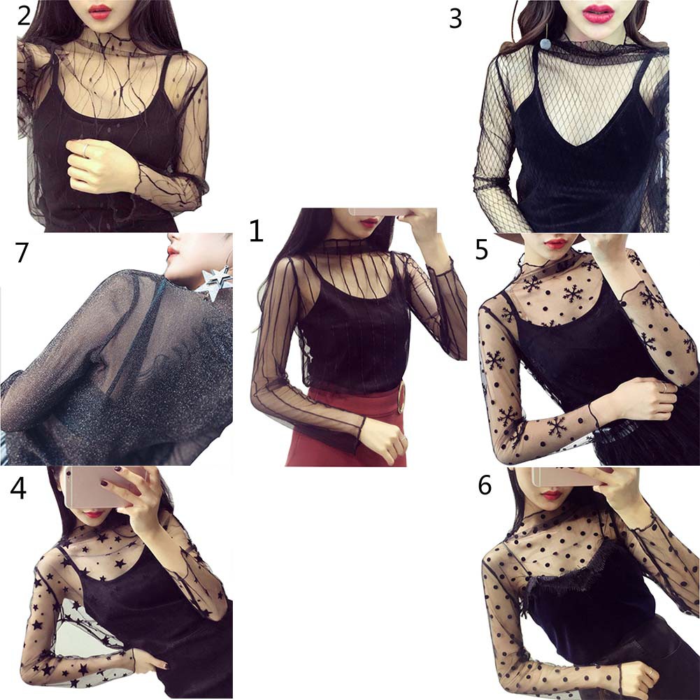 ภาพสินค้าเสื้อตาข่ายซีทรู แขนยาว สไตล์เซ็กซี่ สำหรับผู้หญิง จากร้าน fashionleader.th บน Shopee ภาพที่ 2