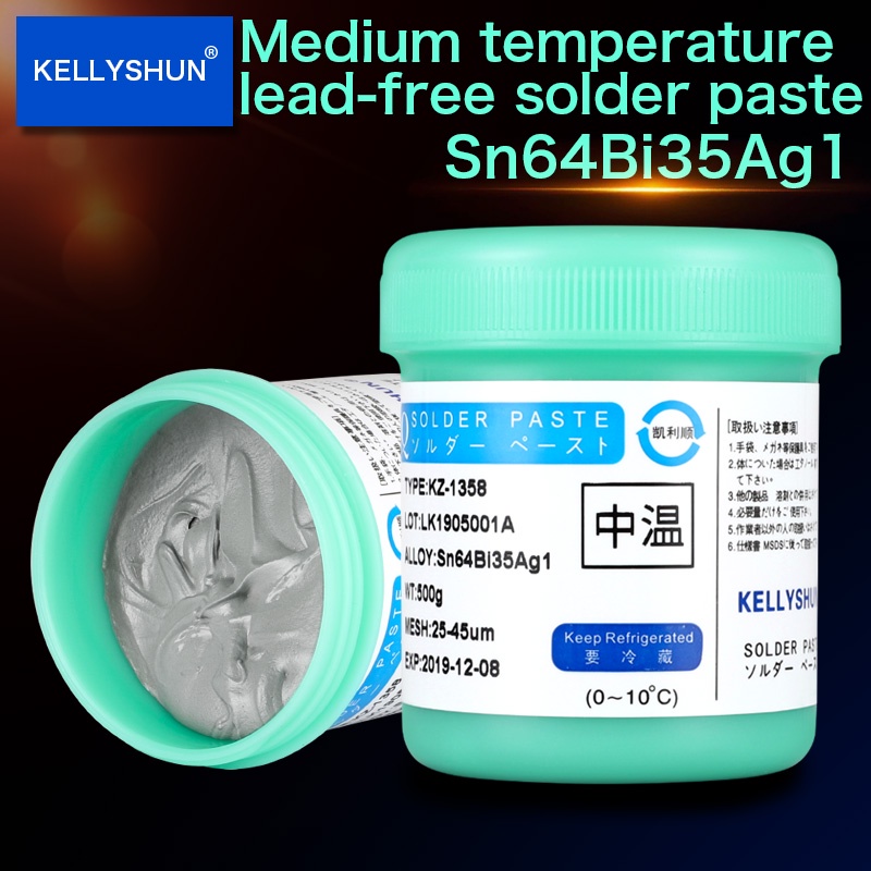 kellyshun-500g-lead-free-environmentally-friendly-solder-paste-medium-temperature-solder-paste-smt