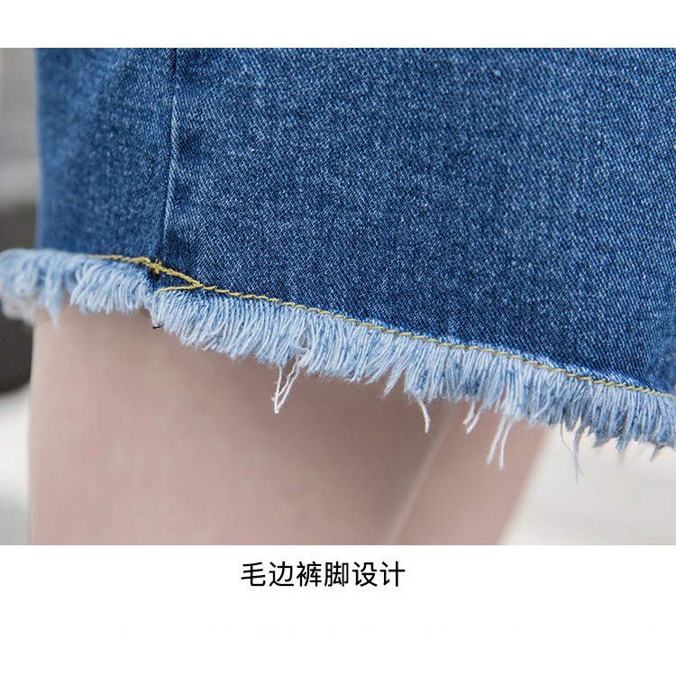 ภาพสินค้าMKL  กางเกงยีนส์ขาสั้น เอวสูง ปลายรุ่ย ตกแต่งขอบรุ่ยรอบเอว  2027 จากร้าน hongcaixu บน Shopee ภาพที่ 5