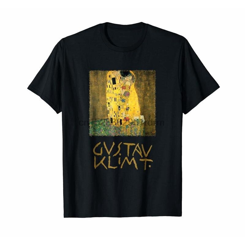 เสื้อยืดโอเวอร์ไซส์สินค้าใหม่เทรนด์ขายดี-the-kiss-by-gustav-klimt-nouveau-t-shirts-3xl