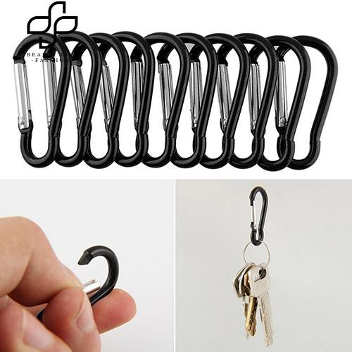 คลิปหนีบชุด-carabiner-camp-10-ชิ้นสีดำสำหรับเดินป่าปีนเขา