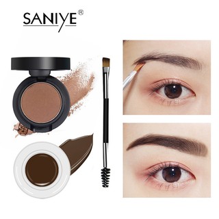 Saniye 2 In 1 เครื่องสําอางครีมเขียนคิ้วติดทนนานกันเหงื่อ ดินสอเขียนคิ้ว ที่เขียนคิ้ว เจลเขียนคิ้ว เขียนคิ้ว ดินสอเขียนคิ้วกันน้ำ เจลเขียนคิ้วกันน้ำ ที่เขียนคิ้วแบบฝุ่น เขียนคิ้วเจล