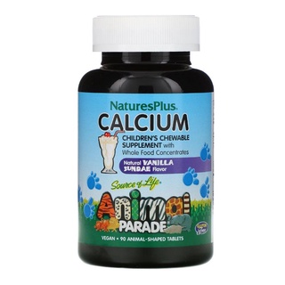 วิตามิน เด็ก NaturesPlus Source of Life Animal Parade Calcium แบบเคี้ยว แคลเซียม สำหรับเด็ก Nature s Plus