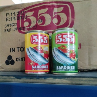 555sardine in tomato 155g ปลากระป๋อง ในซอสมะเขือเทศ