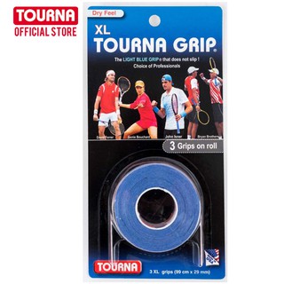 สินค้า TOURNA GRIP กริปเทปพันด้ามแบบแห้ง Blue-3 XL grips on roll TG-1-XL กริปไม้เทนนิส กริปไม้แบดมินตัน
