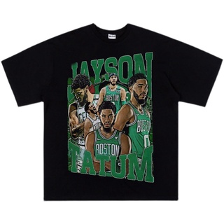เสื้อยืดโอเวอร์ไซส์[Yootaaa] เสื้อยืดแขนสั้น ผ้าฝ้าย ทรงหลวม ลาย NBA Eastern finals MVP Jayson Tatum สไตล์ฮิปฮอป 2022S-3