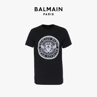 เสื้อยืดผู้ชายBalmain เสื้อยืดลําลอง แขนสั้น คอกลม พิมพ์ลาย สไตล์คลาสสิก เหมาะกับฤดูร้อน สําหรับผู้ชาย#เสื้อยืดแขนยาวผู้